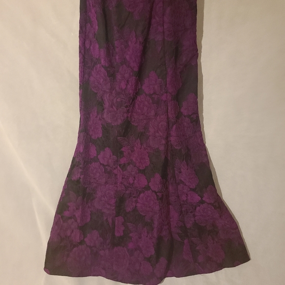 Aidan Mattox Draped 1Shoulder Floral Jacquard Gown - Picture 8 of 8